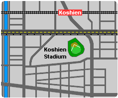 Map of Hanshin Koshien Stadium and surrounding area